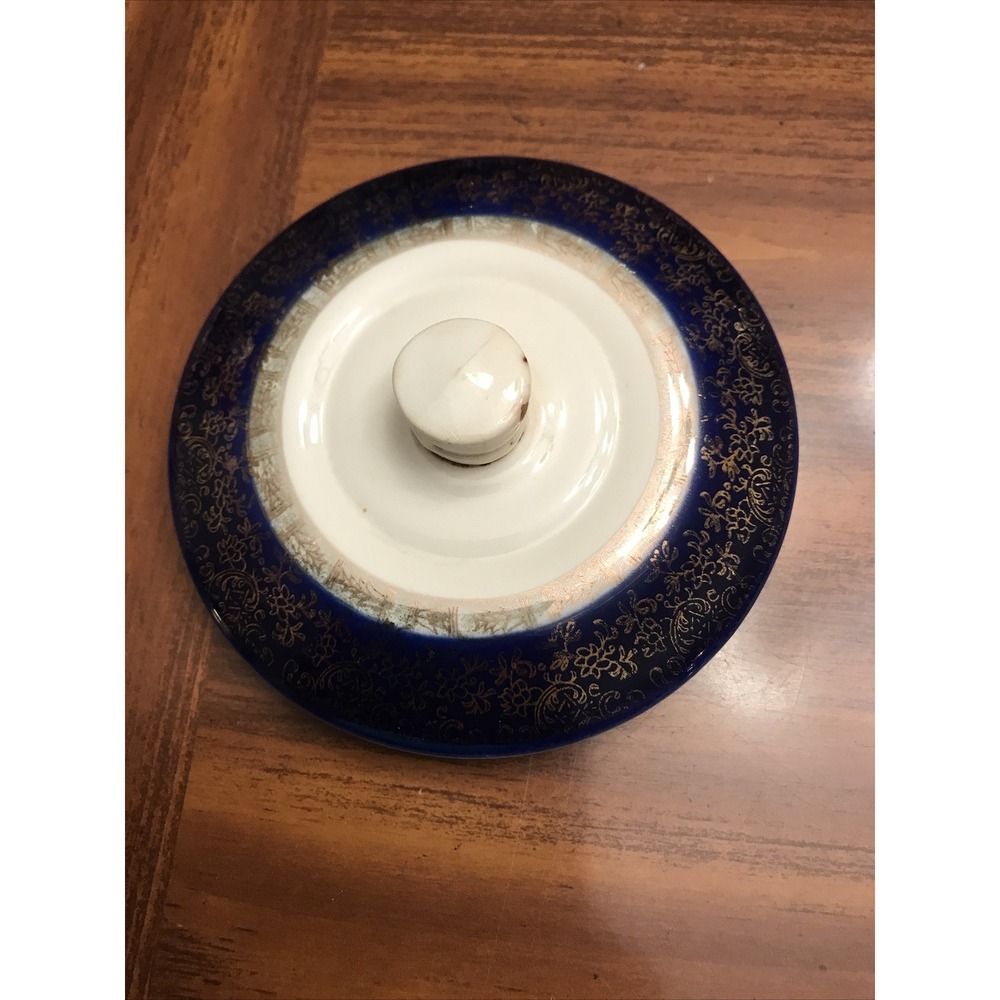 aristocrat by salem Navy gold sugar bowl lid replacement‎